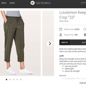 Lululemon Keep it Classic Crop 23” size 6